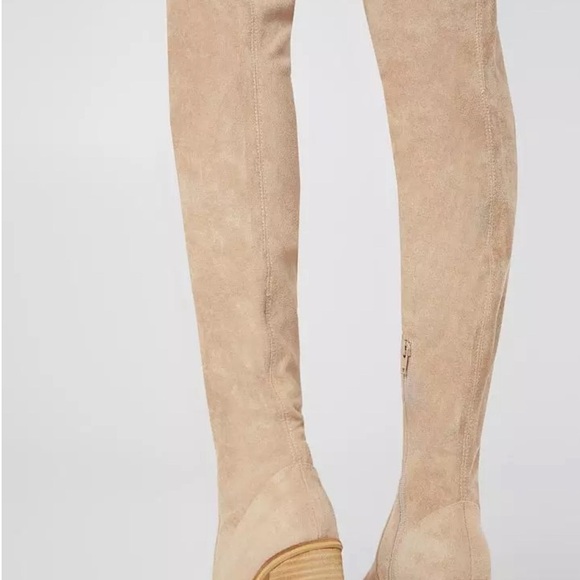 Chic Beige Over the Knee Boots - Picture 3 of 8